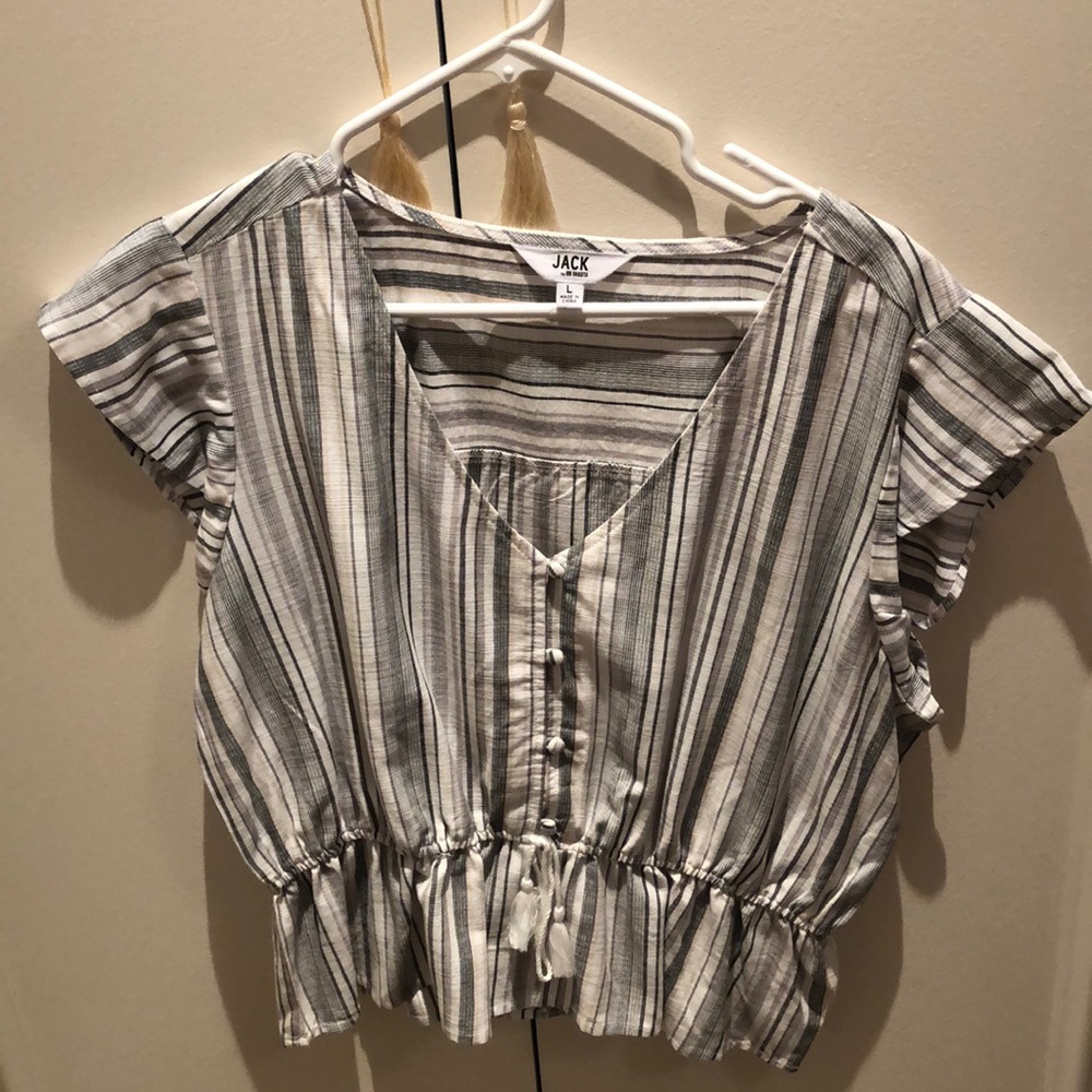 Striped Peplum BB Dakota Blouse